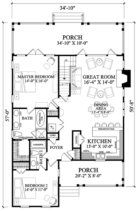 House Plan 86106 First Level Plan