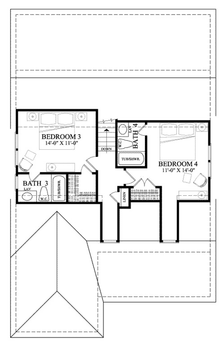 House Plan 86106 Second Level Plan