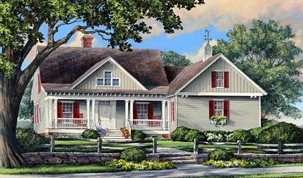 Cottage Country Craftsman Traditional Elevation of Plan 86107