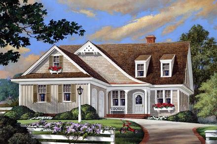 Cottage Country Craftsman European Elevation of Plan 86108