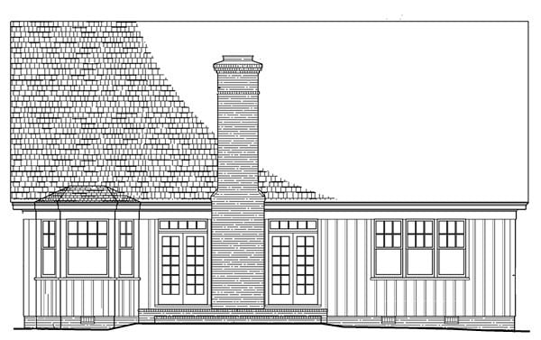 Cottage Country Craftsman European Rear Elevation of Plan 86108