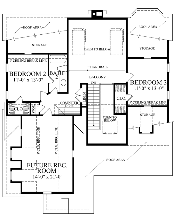 Bungalow Cape Cod Cottage Country Craftsman Level Two of Plan 86109