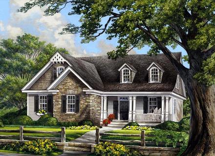 Bungalow Cape Cod Cottage Country Craftsman Elevation of Plan 86109