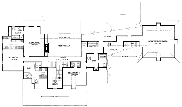 Colonial Country Farmhouse Southern Level Two of Plan 86110