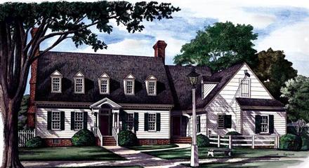 Colonial Southern Elevation of Plan 86113