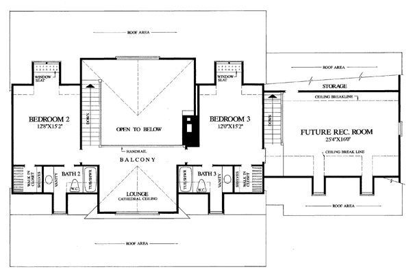 Colonial Country Farmhouse Southern Level Two of Plan 86114