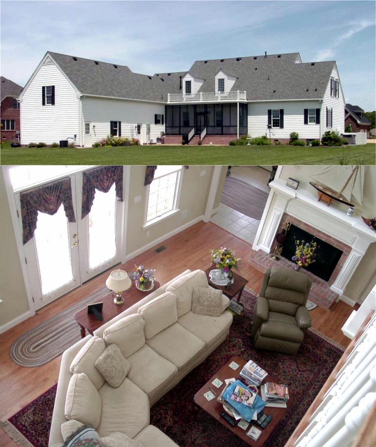 Country, Southern, Traditional Plan with 3619 Sq. Ft., 4 Bedrooms, 5 Bathrooms, 2 Car Garage Picture 2