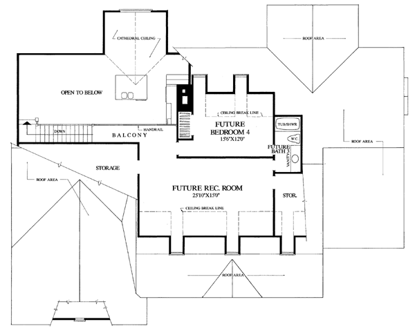 Colonial Country Farmhouse Southern Level Two of Plan 86124