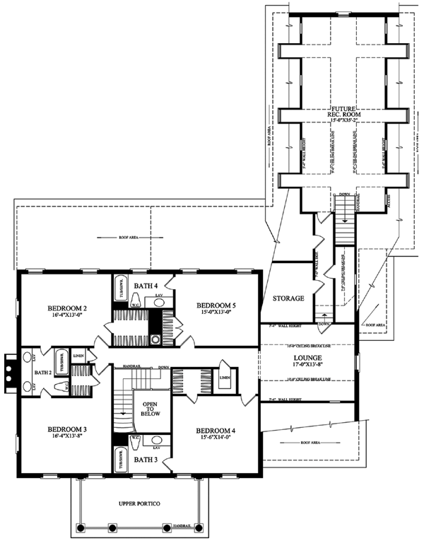 Colonial Plantation Southern Level Two of Plan 86125