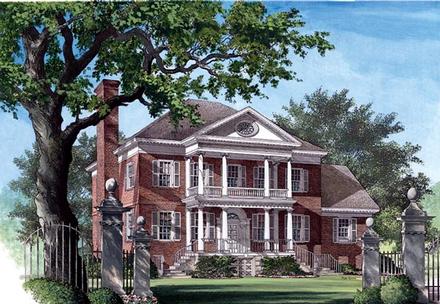 Colonial Plantation Southern Elevation of Plan 86125
