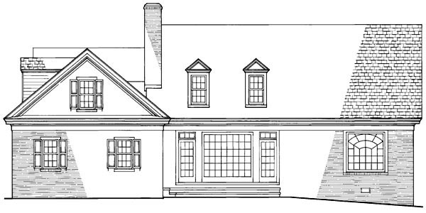 Traditional Rear Elevation of Plan 86131