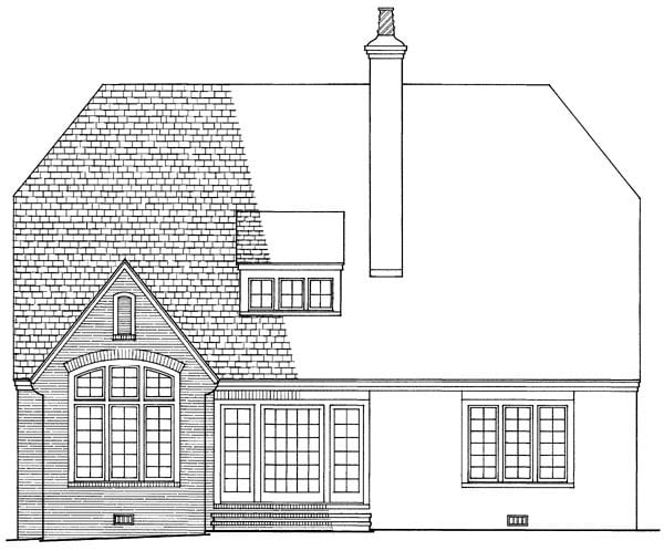 European Tudor Rear Elevation of Plan 86132