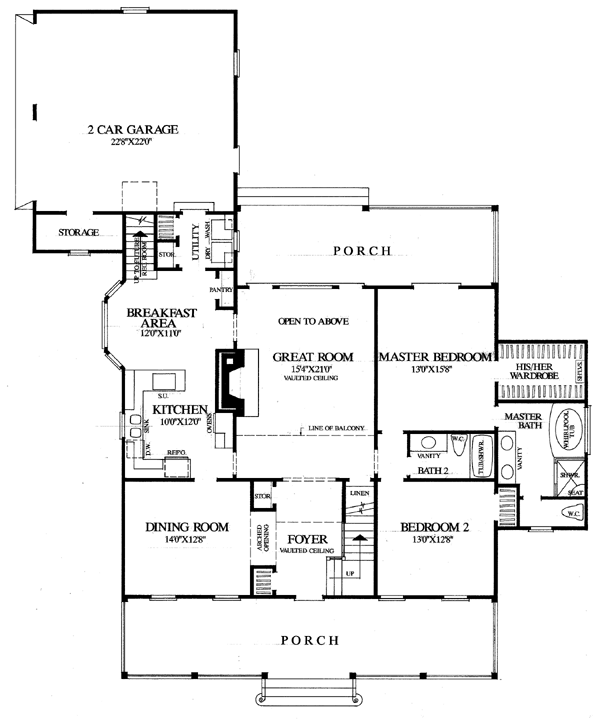 Colonial Cottage Country Farmhouse Southern Traditional Level One of Plan 86133