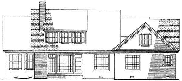 Traditional Rear Elevation of Plan 86137