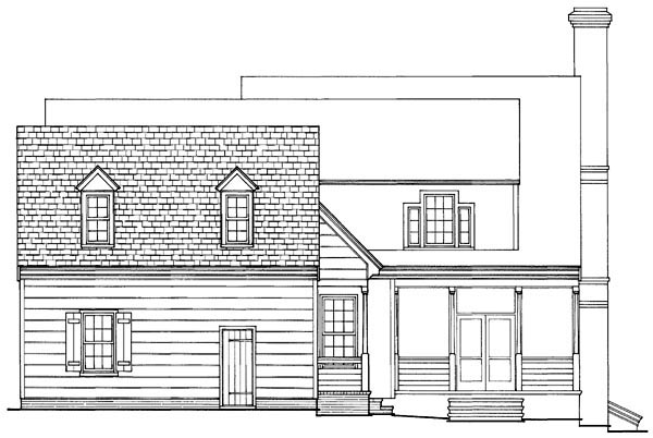Traditional Rear Elevation of Plan 86139