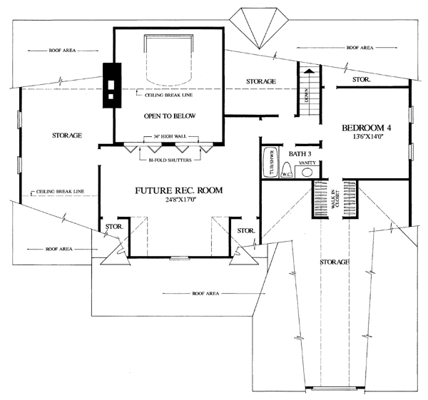 Cottage Country Farmhouse Ranch Level Two of Plan 86140