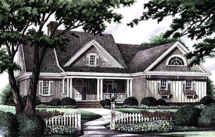 Cottage Country Farmhouse Ranch Elevation of Plan 86140