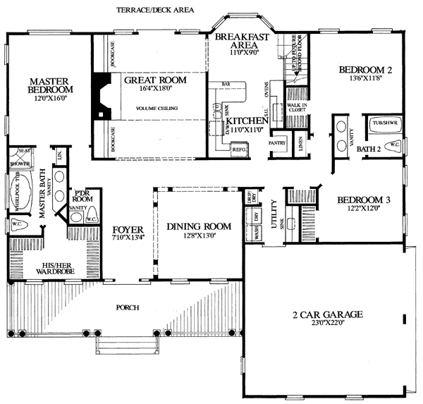 Colonial Cottage Country Southern Level One of Plan 86141