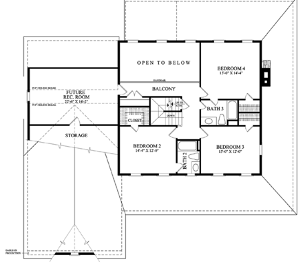 House Plan 86144 Second Level Plan