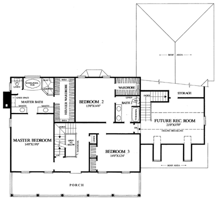 House Plan 86146 Second Level Plan