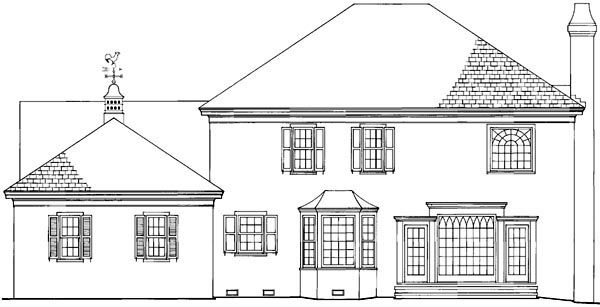 Country European Traditional Rear Elevation of Plan 86146