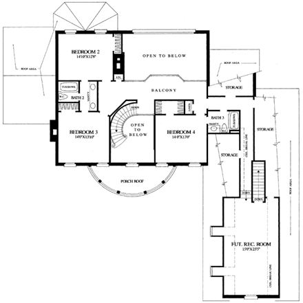 House Plan 86147 Second Level Plan