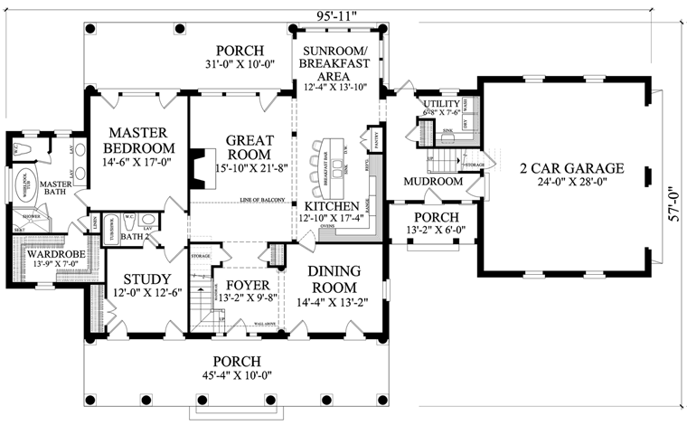 House Plan 86148 Level One