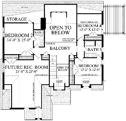 House Plan 86154 Second Level Plan