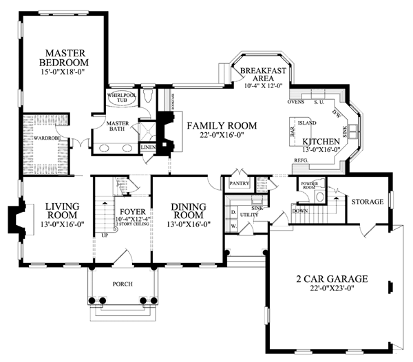 Colonial Southern Level One of Plan 86158