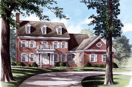 Colonial Southern Elevation of Plan 86158