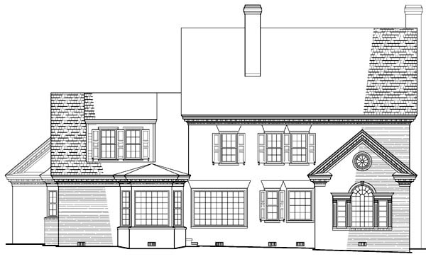 Colonial Southern Rear Elevation of Plan 86158