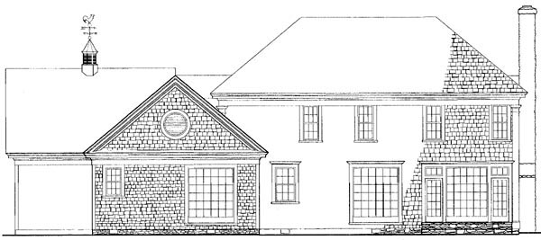 Traditional Rear Elevation of Plan 86159