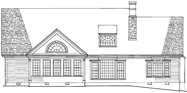 Cottage Country Farmhouse Traditional Rear Elevation of Plan 86160