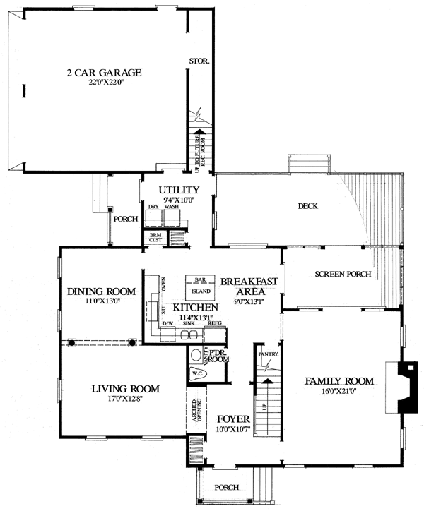 Colonial Cottage Country Farmhouse Southern Traditional Level One of Plan 86161