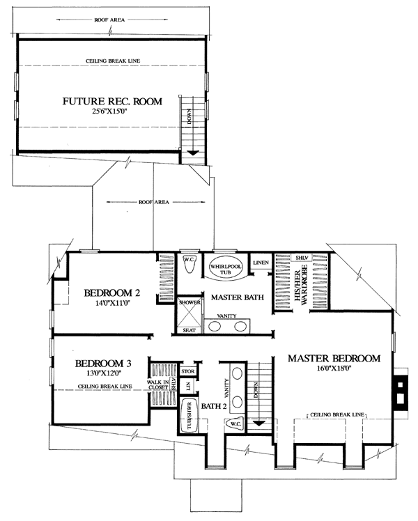Colonial Cottage Country Farmhouse Southern Traditional Level Two of Plan 86161
