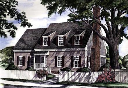 Colonial Cottage Country Farmhouse Southern Traditional Elevation of Plan 86161
