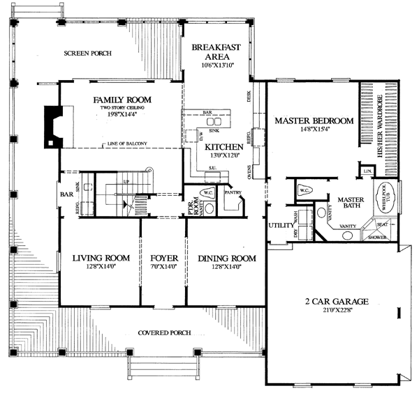 Country Farmhouse Southern Level One of Plan 86162