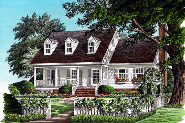 Cottage, Country, Farmhouse, Traditional Plan with 2181 Sq. Ft., 3 Bedrooms, 3 Bathrooms, 2 Car Garage Elevation