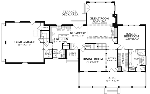 Country Farmhouse Level One of Plan 86165