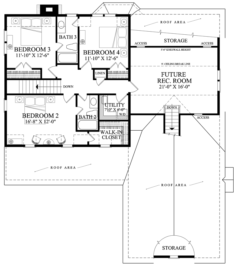 Country Farmhouse Traditional Level Two of Plan 86167
