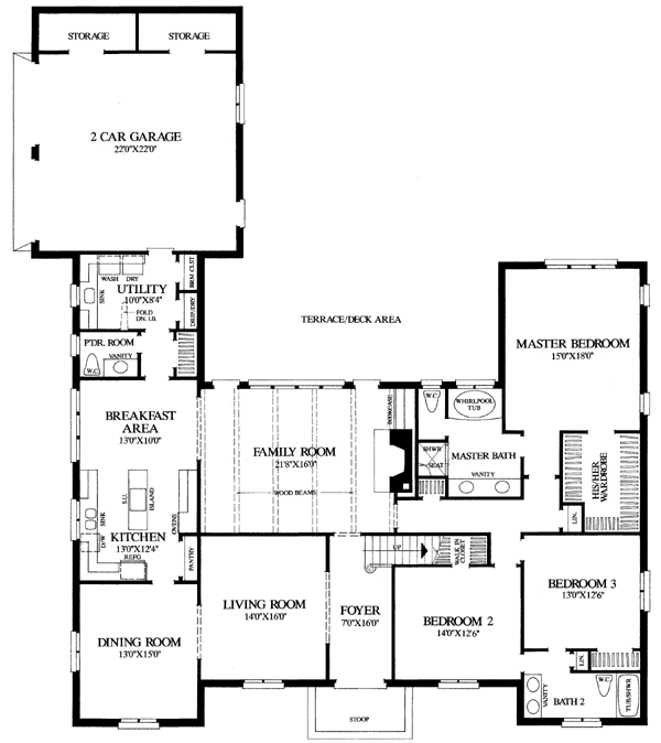 Ranch Traditional Level One of Plan 86170