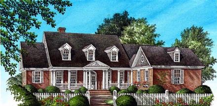 Plantation Ranch Traditional Elevation of Plan 86171