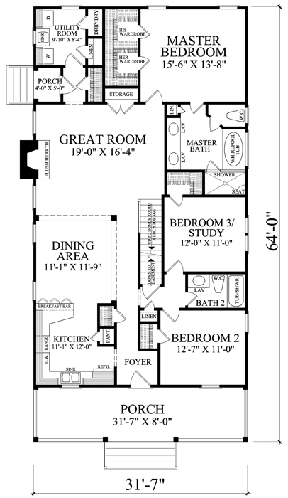 House Plan 86172 First Level Plan