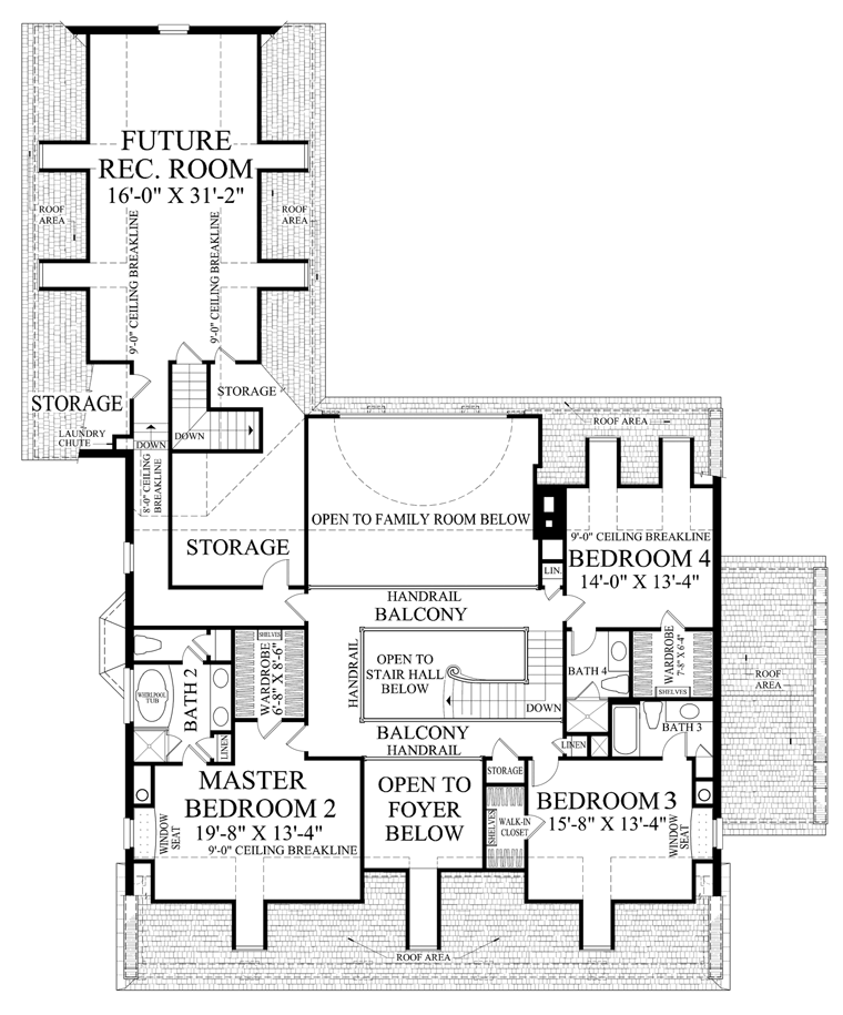 Colonial Plantation Southern Level Two of Plan 86174