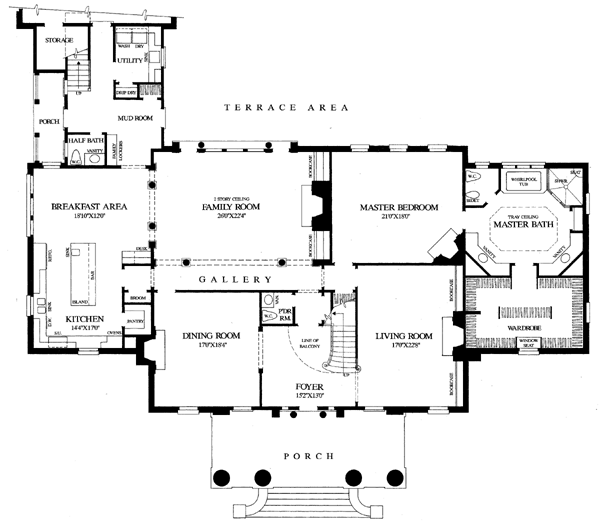 Colonial Plantation Southern Level One of Plan 86175