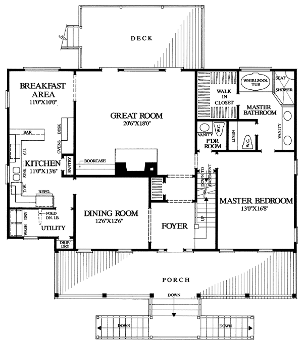 Colonial Southern Traditional Level One of Plan 86176