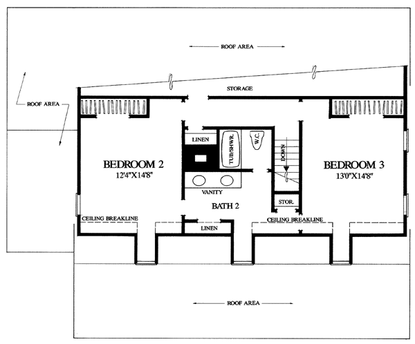 Colonial Southern Traditional Level Two of Plan 86176