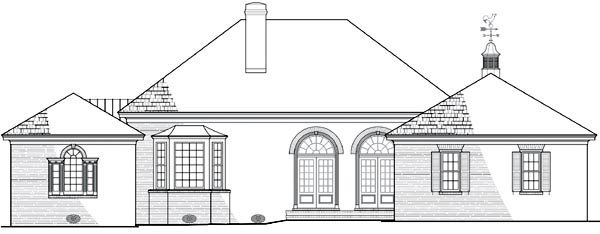 Southern Rear Elevation of Plan 86177