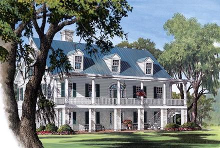 Colonial Plantation Southern Elevation of Plan 86178