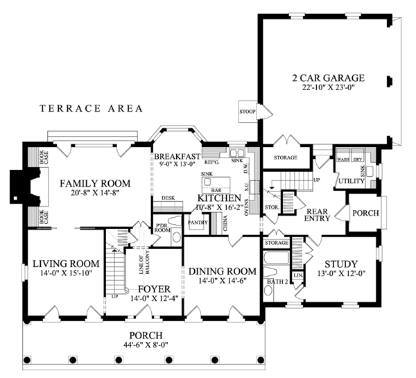 Colonial Southern Level One of Plan 86180